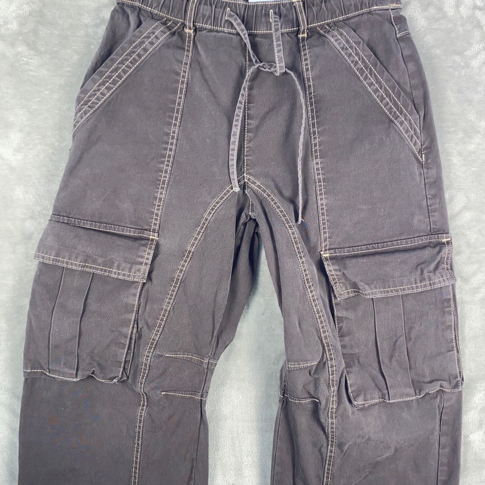 ZARA Women's Cargo Pants Drawstring Waist Tan Stitch Detail Size 2